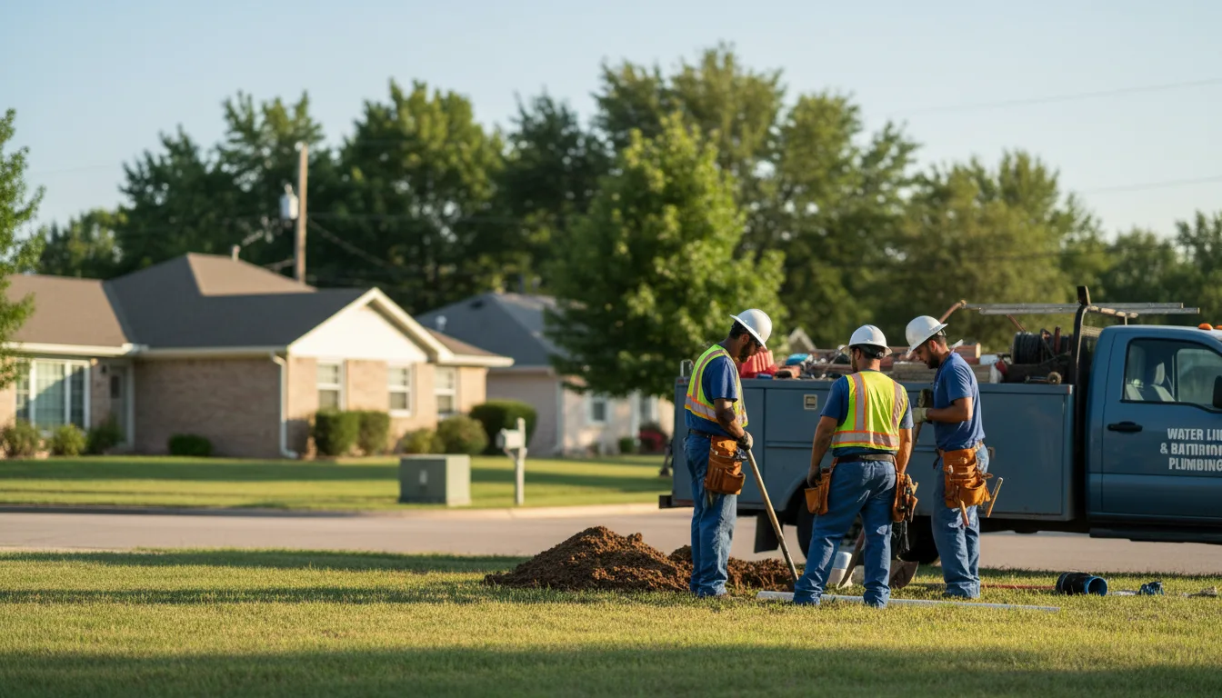 Residential water line and bathroom plumbing service in Caldwell, AR